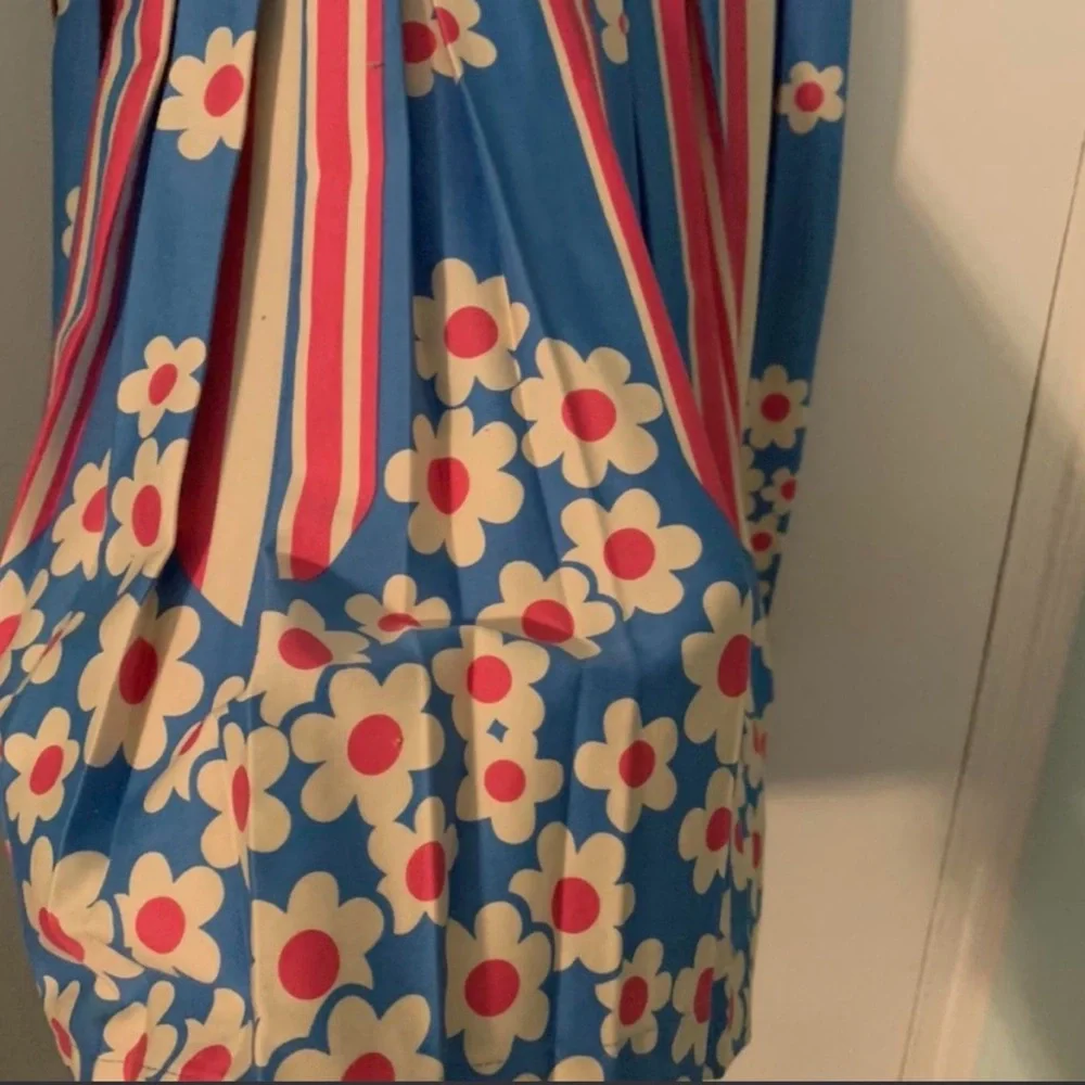 Betsey Johnson Blue and Pink Floral Sleeveless Dress Size 2 - Picture 4 of 4